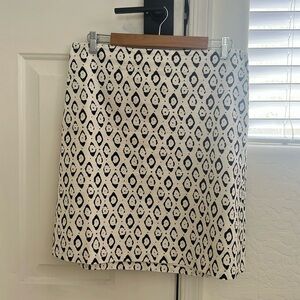 Ann Taylor Factory Black and Cream Pencil Skirt - EUC SZ 12